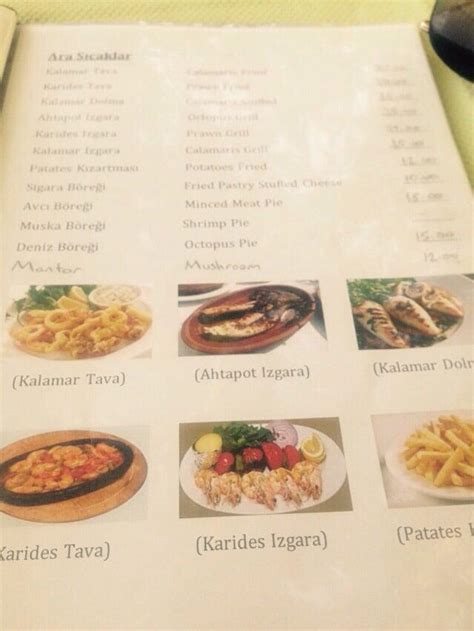 Menu At Deniz Restoran Karasu