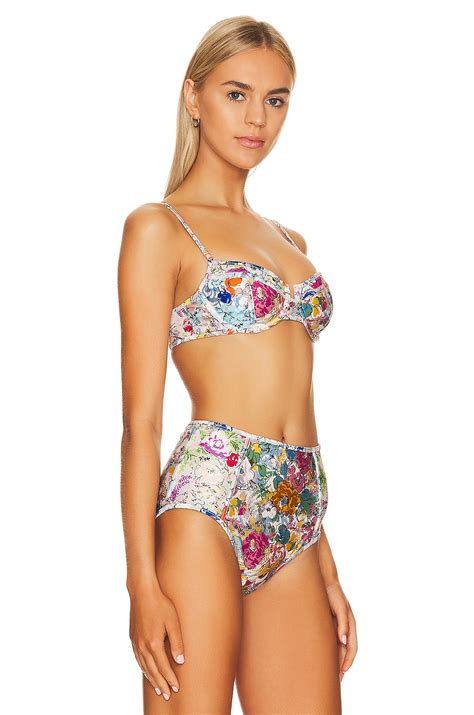 Zimmermann Clover Balconette Bikini Top In Spliced REVOLVE