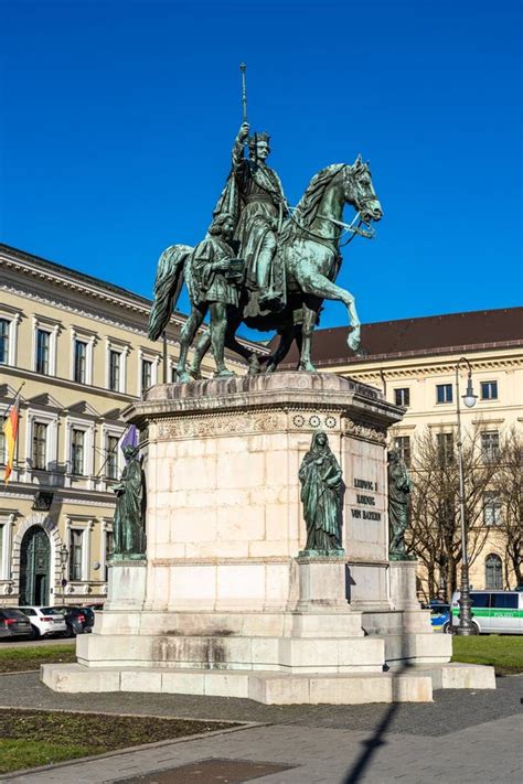 Equestrian Statue Of Ludwig I Of Bavaria At Odeonsplatz Munich