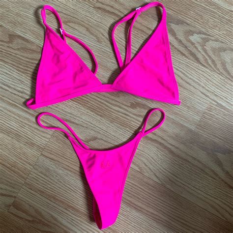 Vivid Hot Pink Bikini Set Neon Gem