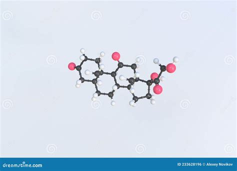 Dihydrocortisone Molecule Made With Balls Isolated Molecular Model D