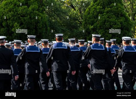 Sailors Marching During The ANZAC Day Parade In Melbourne Victoria