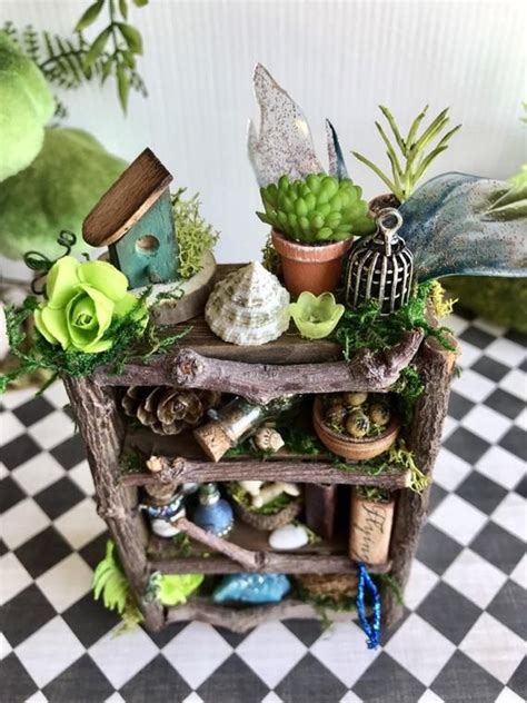 Miniature Fairy Bookshelf Fairy Furniture Dollhouse Image Fairy