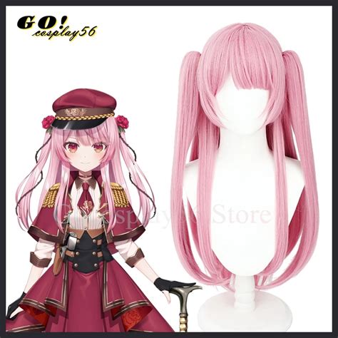 Vtuber Rosemi Lovelock Cosplay Wig Ponytails New Outfits Pink Hair 2022