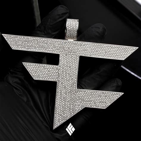 Custom 14k White Gold Xl Sized Faze Logo Piece Fully Iced With Vs And Vvs
