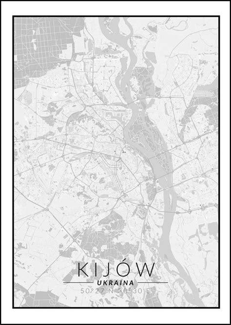 Galeria Plakatu Plakat Kijów Mapa Czarno Biała 61x91 5 cm Galeria