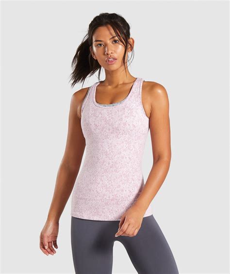 Gymshark Fleur Texture Vest Dusky Pink Marl Gymshark