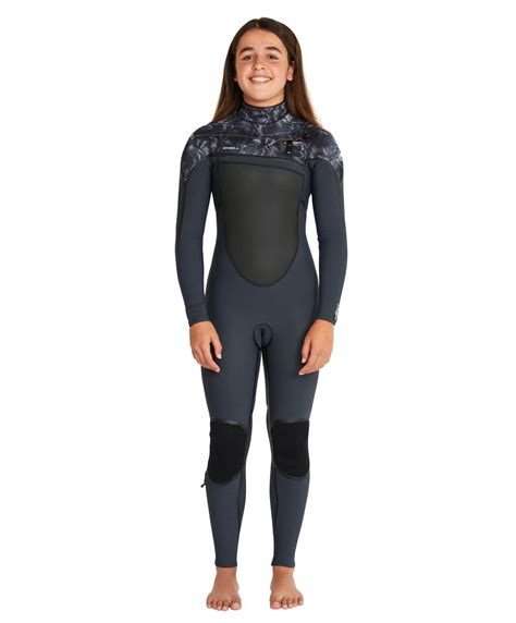 Buy Girl S Psycho Tech 4 3mm Steamer Chest Zip Wetsuit Gunmetal By O