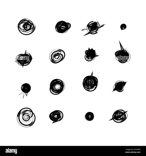 Set Of Hand Drawn Doodle Circles In A Grunge Style Vector Illustration