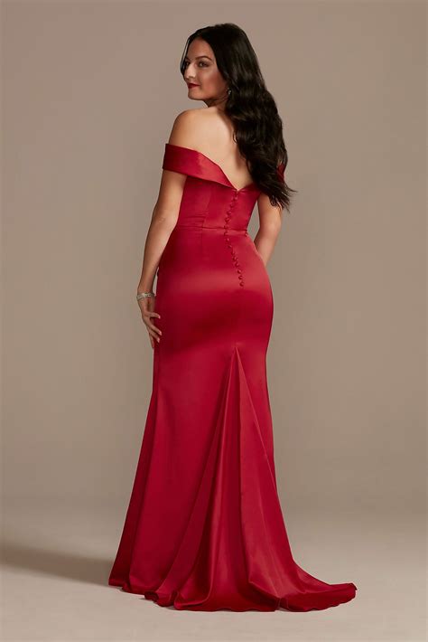 Satin Off The Shoulder Mermaid Bridesmaid Dress Gs290030 [gs290030