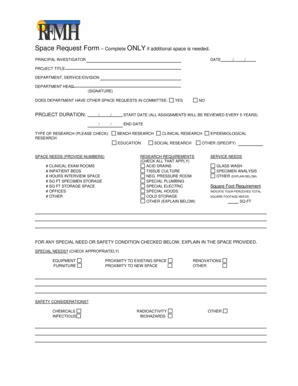 Fillable Online Corporate Rfmh Space Request Form Complete ONLY If