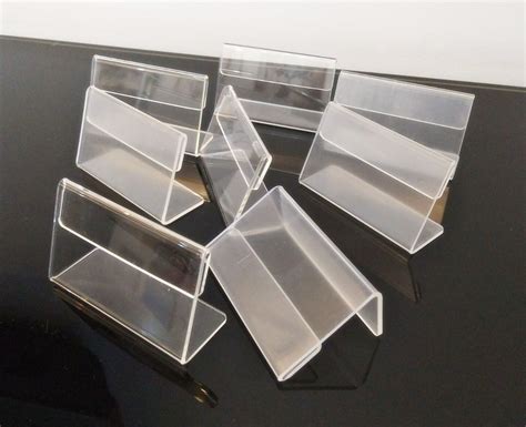 Set Of 30pcs L Shape Clear Acrylic Price Card Tag Label Stand Mini