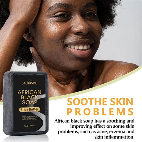 Potrochi Organic African Black Soap Bar Rich In African Shea Butter Helps Acne Prone Skin