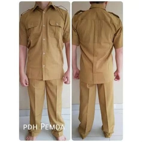 Jual Set Baju Seragam PDH PNS ASN Pemda Khaki Pria Laki Laki Cowok