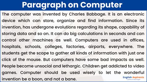 Paragraph on Computer [100, 150, 200, 250 Words]