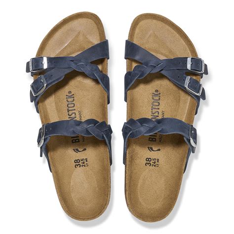 Franca Braided Oiled Leather Navy Birkenstock