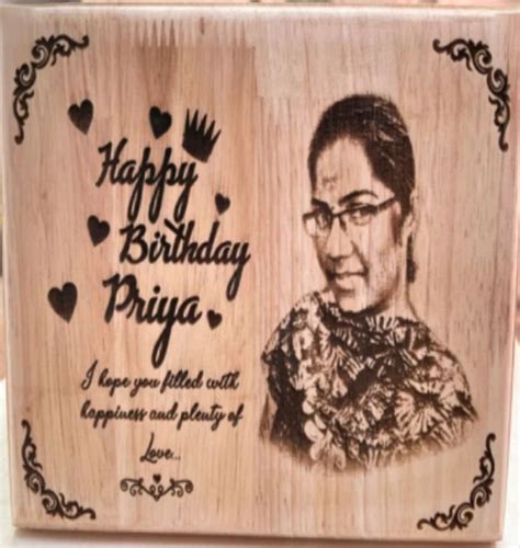Brown Square Wooden Engraving Photo Frame At ₹ 650piece Engraved