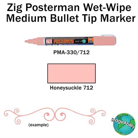 Honeysuckle Wet Wipe Medium Bullet 2mm Tip Marker By Zig Posterman