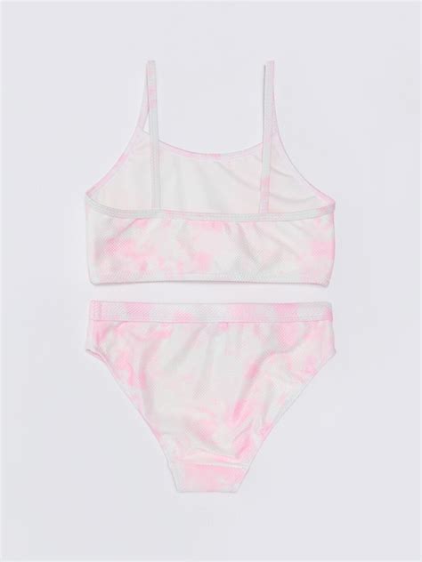 Pembe Batik Desenli K Z Ocuk Bikini S Z Lt Lcw