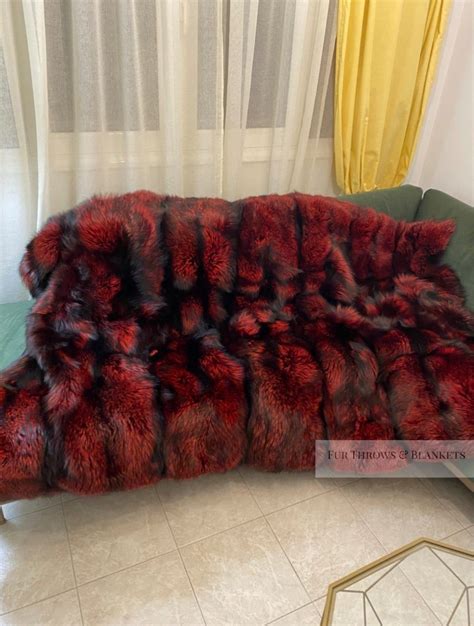 Luxury Top Quality Full Skin Real Fox Fur Throwblanket Top Quality