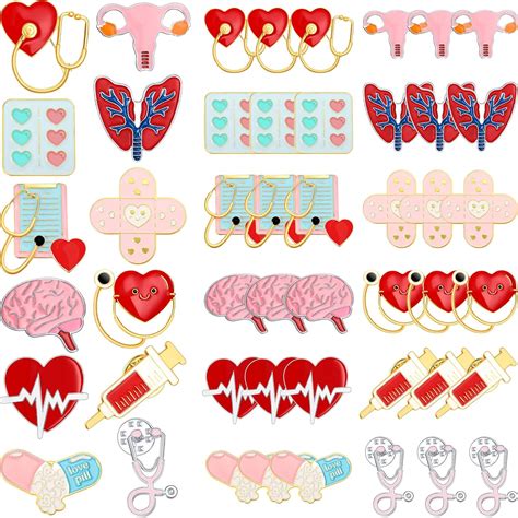 Amazon Henoyso 48 Pcs Nurse Enamel Pins Cute Nursing Pins For