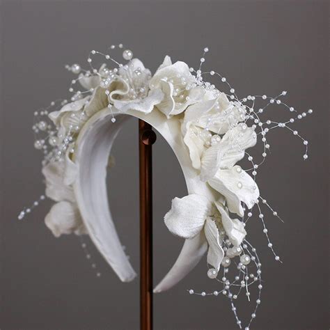 Französisch Weiße Blume Haarband frauen elegante blume tiara hochzeit