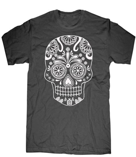 Mens Unisex T Shirt Sugar Skull Sizes Sm Med Lg Xl Etsy