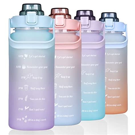 Large Half Gallon 64 OZ Motivational Water Bottle With Straw Time