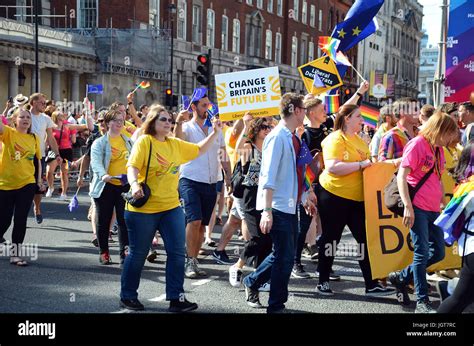 London UK Gay Pride Parade London Passes Through Central London Stock Photo