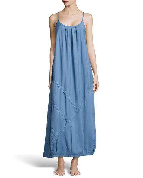 Lyst Donna Karan Cotton Batiste Long Nightgown In Blue