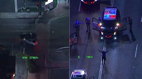 High Speed Chase Suspect Runs Red Lights Slams Into Truck Before