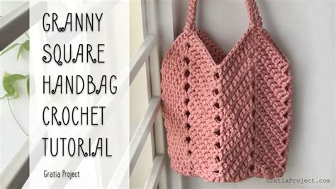 Granny Square Bottom Handbag Crochet Tutorial T Shirt Yarn Gratia