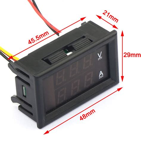 Dc 6v12v24v Digital Tester 2in1 Dual Display Voltmeter Ammeter Dc 0 ~100v100a Red Led Volt