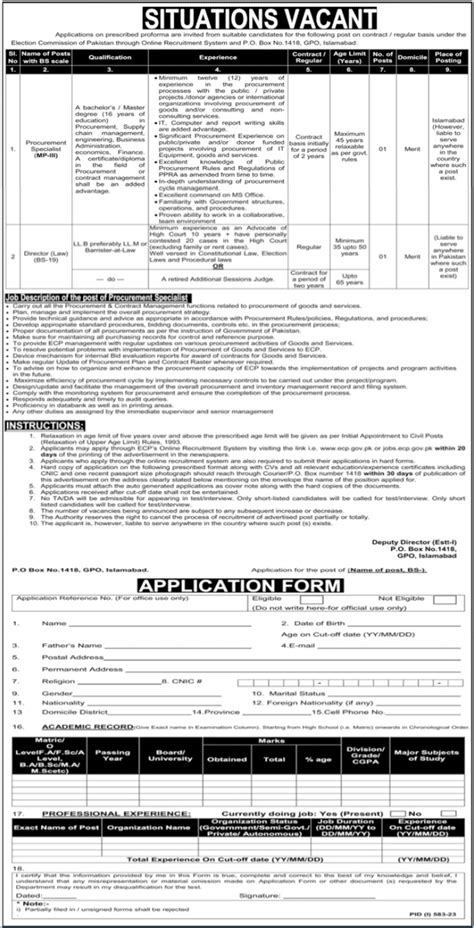 All Govt Jobs In Pakistan Today New Government Election Commission Of