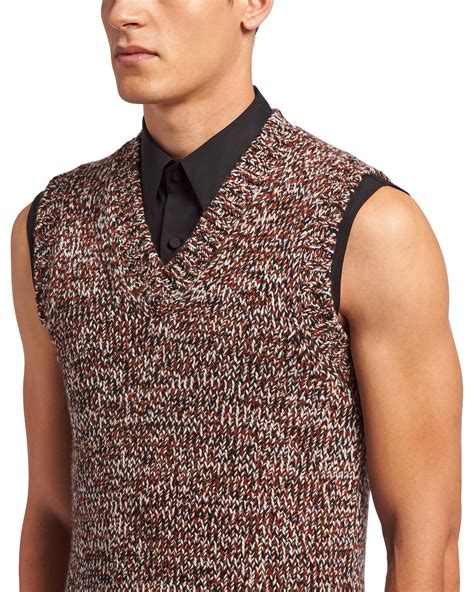 Prada Wool And Cashmere Vest In Blackrust Black Lyst