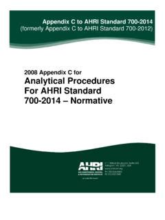 2008 Appendix C For Analytical Procedures For AHRI 2008 Appendix