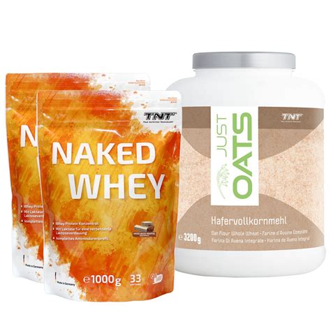 2x TNT Naked Whey 1kg TNT Just Oats 3 2kg Sparbundle