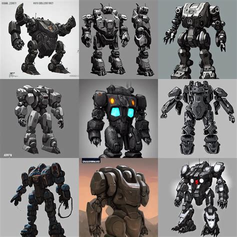 Big Bulky Humanoid Mech Armour Artstation Concept Art Stable Diffusion