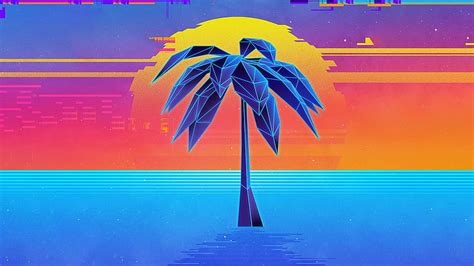 1680x1050px Free Download Hd Wallpaper Retrowave Digital Art Synthwave Palm Trees Sky