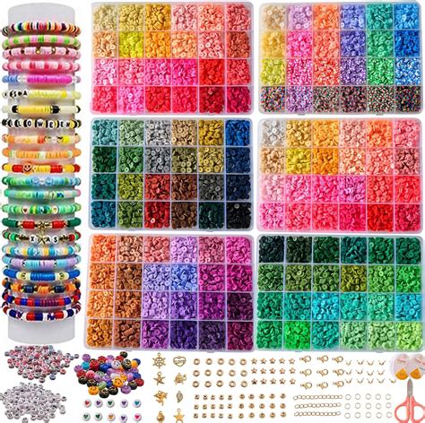 Amazon Xmzcola Clay Beads Bracelet Making Kit Colors Flat