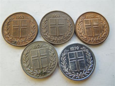 Iceland Coins 1 Eyrir To 50 Aurar 1953 To 1970 Sell By The Piece Etsy