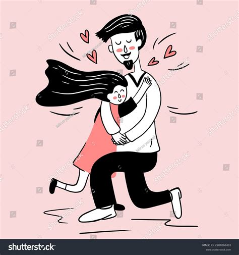 Father Hugging His Daughter Illustration Stock Vector Royalty Free