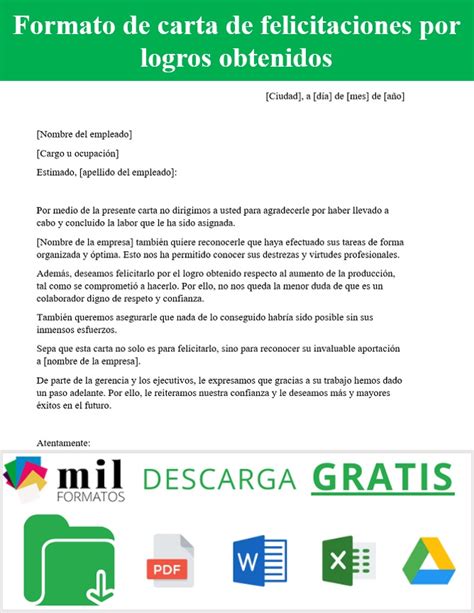 Carta De Felicitaciones Por Logros Obtenidos Ejemplos Y Formatos