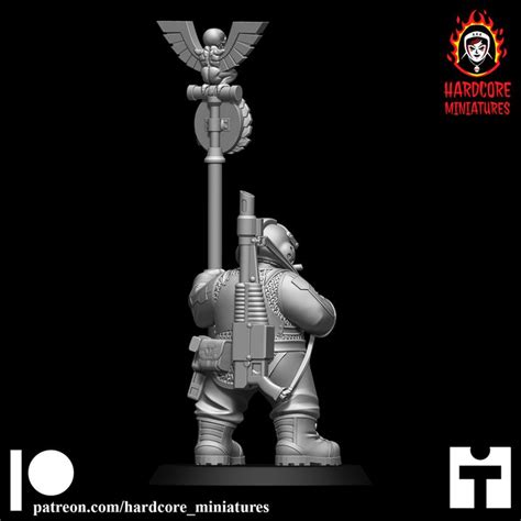 D Printable Space Dwarf Standard Bearer Modular Set By Hardcore Miniatures