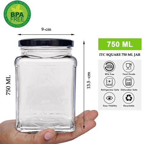 Ml Itc Square Glass Jar For Spice Storage At Rs Piece In