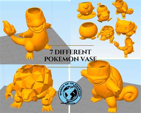 Pokemon Planter Stl File Pokemon Flower Pot Stl File For D Printers