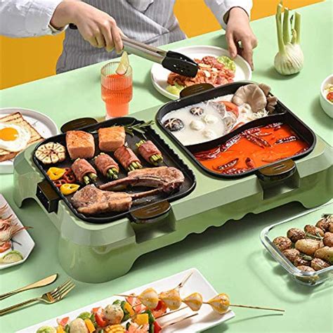 W Electric Smokeless Grill And Hot Pot Non Stick Coating Separate