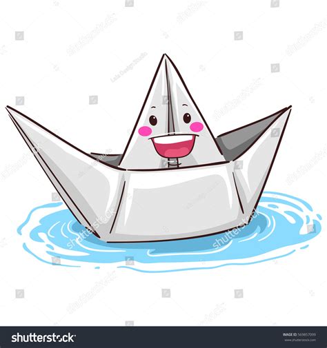 Vector Illustration Paper Boat Mascot Stock Vector Royalty Free