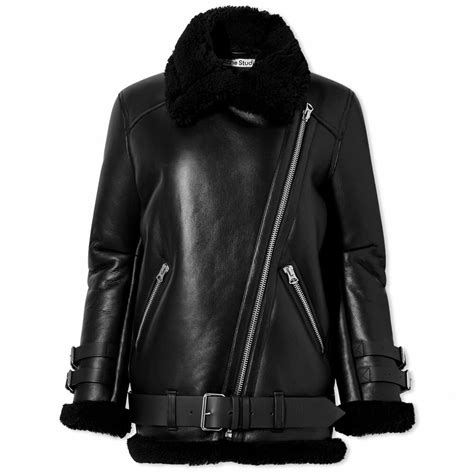 Acne Studios Velocite Leather Shearling Jacket Acne Studios