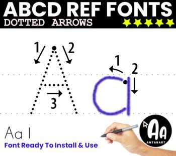 Alphabet Dotted Tracing Font Abc Dashed Arrow Font By Antarart